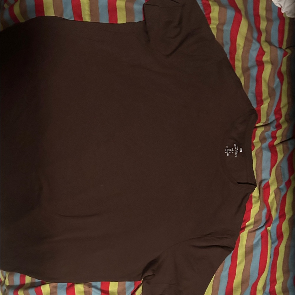H&M Dark Brown Short Sleeve Tee